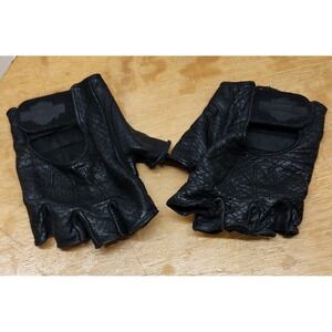 Vintage Harley-Davidson Mens Black Leather Fingerless Gloves RH-L LH-XL 2 sizes